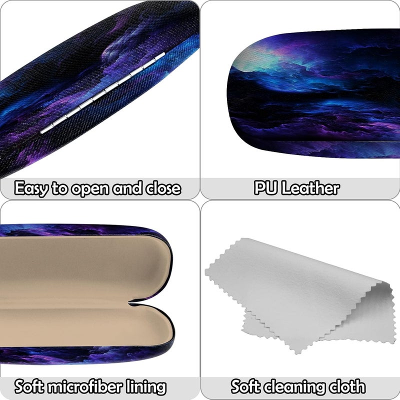Cabreche Glasses Case Hard Shell Eyeglass Portable Glasses Eyeglasses Holder Box with Cleaning Cloth Women Girls Men Cute - Image 4